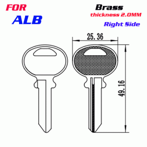 F-271 Brass Thickness 2mm ALB door key blanks Right side