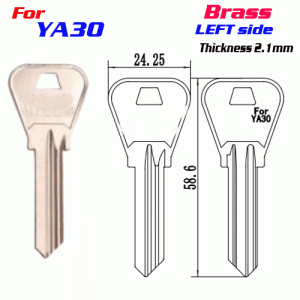 M-100 Brass Thickness 2.0mm YA29 door key blanks LEFT side