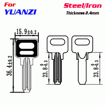 F-200 Steel Iron Thickness 2.4 mm YUANZI door key Blank