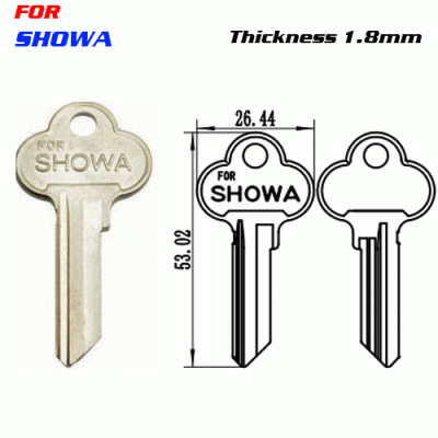 F-063 BRASS Thickness 1.8 mmBEN SHOWA door key Blanks