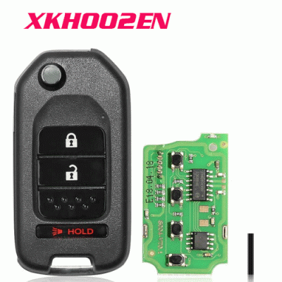 XKHO02EN Wire Remote Key Honda Flip 2+1 Buttons