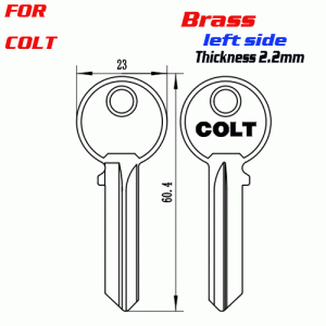 F-180 Brass Thickness 2.2mm colt door key Blank left side