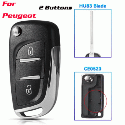CKS-439 Modified Version Car Key For Peugeot 2 Buttons HU83