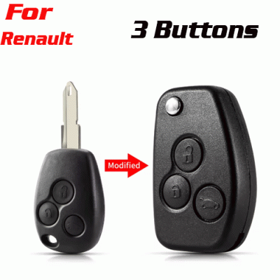 CKS-295 Modified Key Shell For Renault 3 Buttons