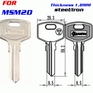 F-041 Steel Thickness 1.8mm MSM2D door key Blanks Wholesale