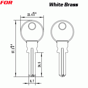 J-066 White Brass House key blanks