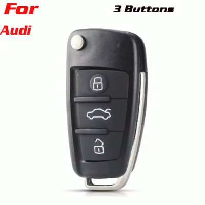 CKS-280 3 Button Remote Flip Car Key Case Shell For Audi