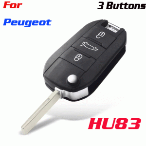 CKS-434 Remote Car Key Case For Peugeot 3 Buttons HU83 BLADE
