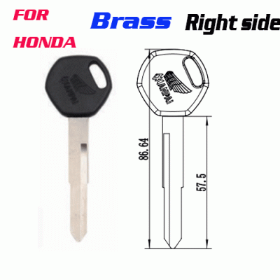 Z-040C Brass Honda Motorcycle Key Blank Right side