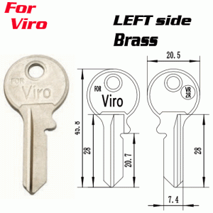 T-014 Brass VR2R key blanks for distributors left side