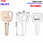 F-248 Brass Thickness 1.8mm HUZA door key blanks Right side