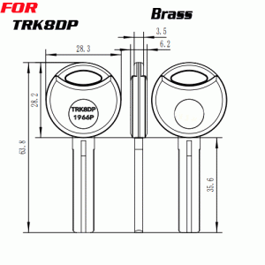 J-068 Plastic TRK8DP KEY BLANKS