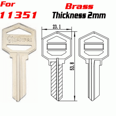 F-021 Brass 11351 door key Blank Supliers Wholesale