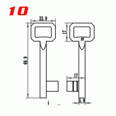 S-049 10 Zinc alloy key blank for door locks
