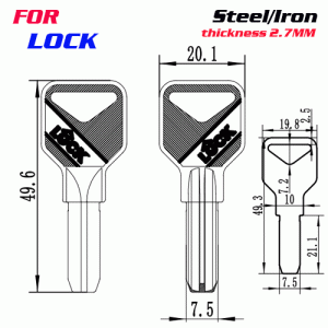 F-275 Steel Thickness 2.7mm LCOK door key blanks