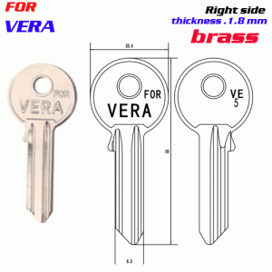 F-243 Brass Thickness 1.8mm Very door key blanks Right side