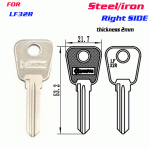 F-100 Steel Thickness 2mm LF32R door key Blanks RIGHT side