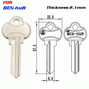 F-062 BRASS Thickness 2.1mmBEN-huR door key Blanks