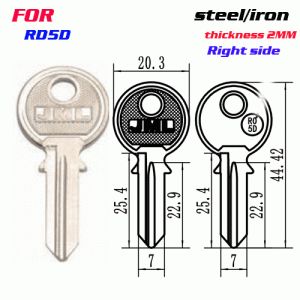 F-257 Steel Thickness 2mm RO5D door key blanks Right side