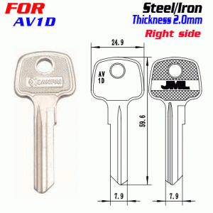 F-290 Steel Thickness 2.0mm AV-1D door key blanks Right side
