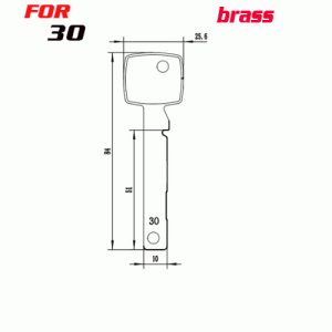 J-115 Brass Number 30 house key blanks