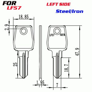 J-017 Steel Iron Thickness 1.95MM House key Blanks LF57