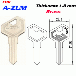 F-086 Brass Thickness 1.8 mm A-ZUM door key Blanks