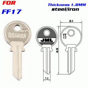 F-029 Steel Thickness 1.8mm FF17 door key Blanks Wholesale