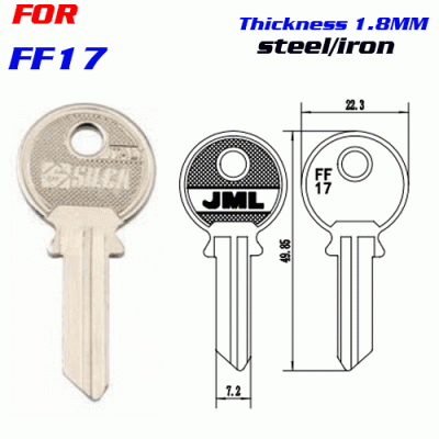 F-029 Steel Thickness 1.8mm FF17 door key Blanks Wholesale
