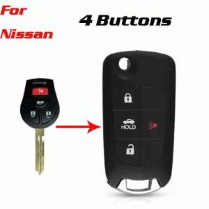 CKS-191 4 Button Modified Flip car key shell for nissan