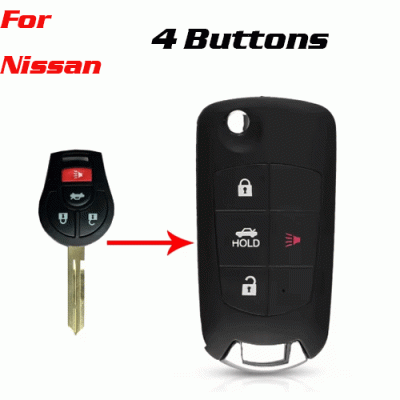 CKS-191 4 Button Modified Flip car key shell for nissan