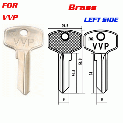 F-171 Brass Thickness 2.0mm VVP door key Blank LEFT SIDE