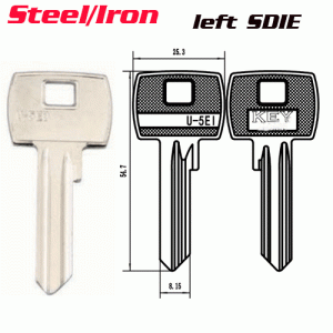 M-033B Steel Iron U-5EI security door key blanks Right side
