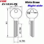 J-086 White Brass EV103X-PS KEY BLANKS Right Side