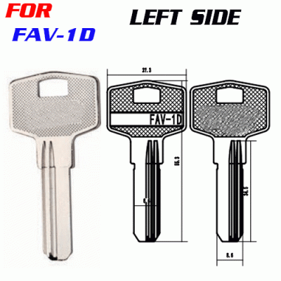 K-270 FAV-1D cylinder lock key blanks left side