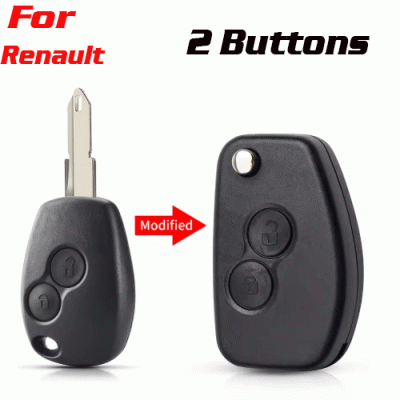 CKS-296 Modified Key Shell For Renault 2 Buttons