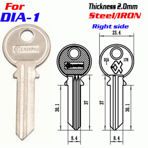 F-336 Steel Thickness 2.0mm DIA-1 door key blanks Right side