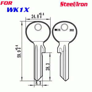 J-127 Steel iron WK1X door key Blanks Suppliers