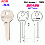 T-056 Brass 30C door key blank LEFT side Wholesale