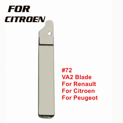 XH-B72 #72 VA2 Key Blade Replacement For Renault Citroen