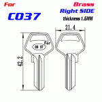 T-062 Brass CO17 door key blank Right side Wholesale