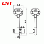 S-019 Zinc alloy key blank for door locks UNI