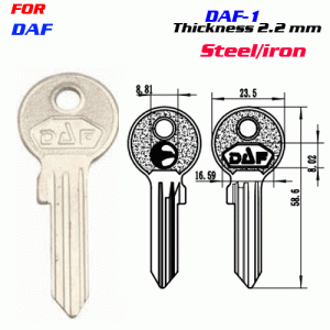 F-067 Steel Iron Thickness 2.2 mm DAF-1 door key Blanks