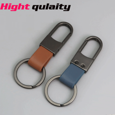 CK-13 Metal and genuine leather car keychain