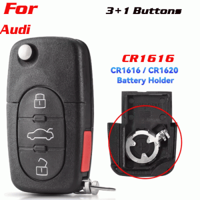CKS-276 Flip Remote Key shel For Audi 3+1 Buttons 1616 battery