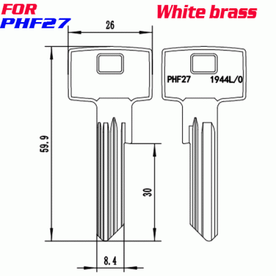 J-142 White brass PHF27 key blanks suppliers