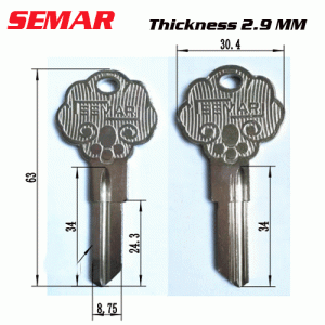 F-011 SEMAR Thickness 2.9MM key Blank Supliers