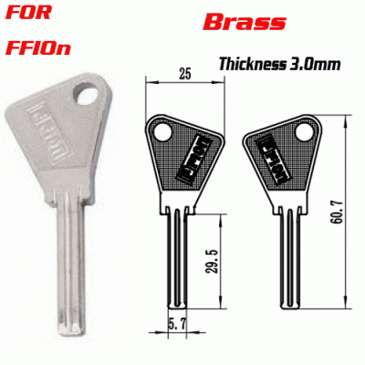 F-178 Brass Thickness 3.0mm FFIOn door key Blank