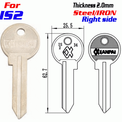 F-316 Steel Thickness 2.0mm is2 door key blanks Right side