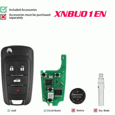XNBU01EN Wireless Remote Key Buick Flip 4 Buttons